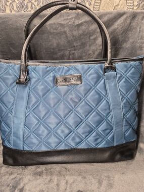 Gonex Women's Laptop Shopping Bag Tote  Teal & Black Color Quilted Bag